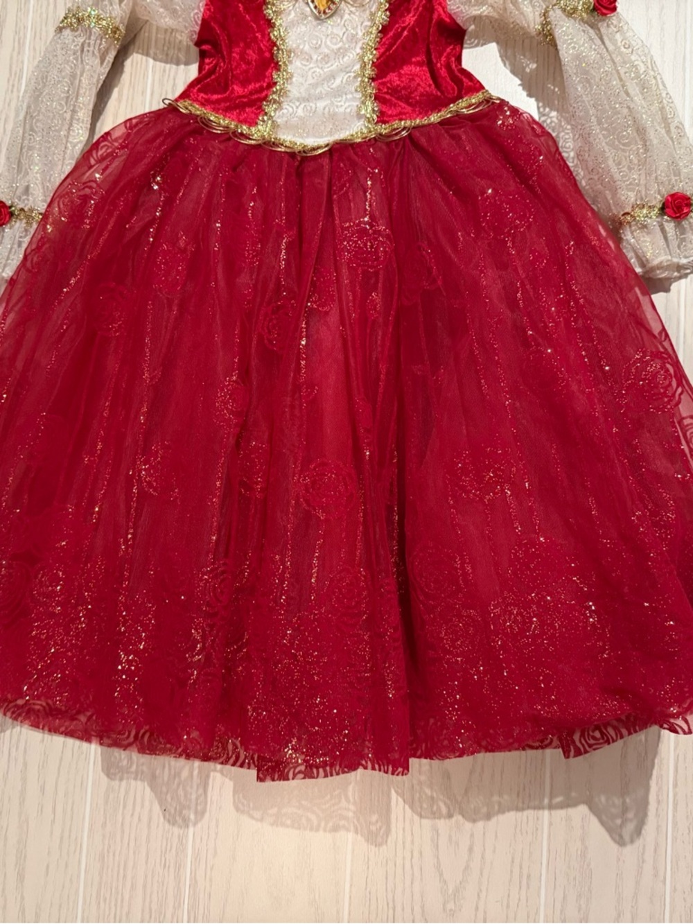 Walt Disney World Deluxe Belle Dress Girls 6/6X Princess Costume Beauty Beast - Picture 5 of 15